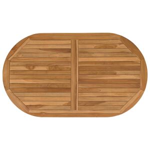 vidaXL Placă de masă Oval Lemn solid de tec natural