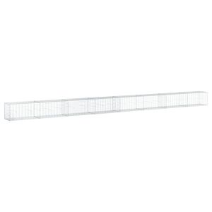 vidaXL Coș gabion cu capac, argintiu, 800x50x50 cm, fier galvanizat