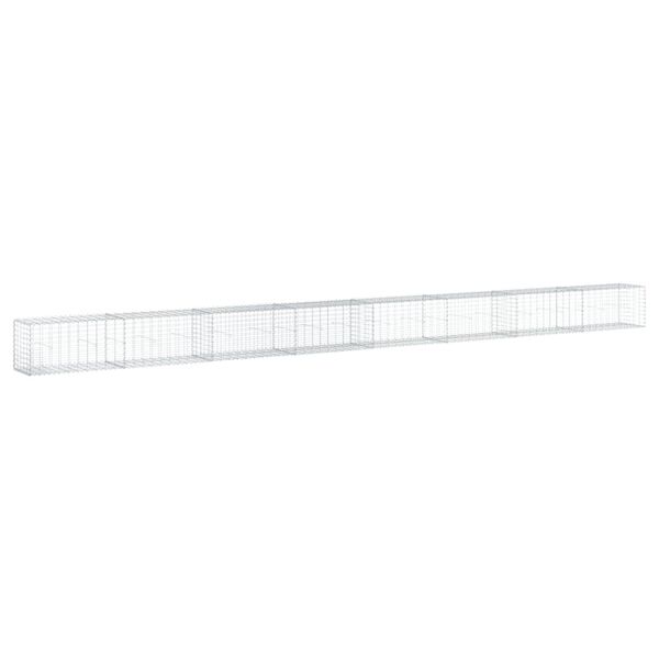 vidaXL Coș gabion cu capac, argintiu, 800x50x50 cm, fier galvanizat