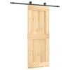 vidaXL Ușă glisantă Natural și Negru 80 x 210 cm Lemn de Pin Solid