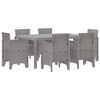 vidaXL Set de masă pentru grădină 7 pcs Gri deschis Ratan Polt