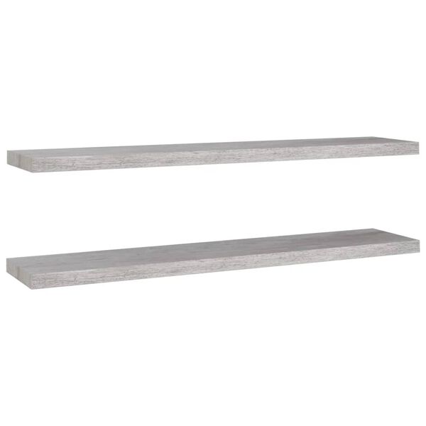 vidaXL Rafturi perete suspendate 2 buc. gri beton 120x23,5x3,8 cm MDF