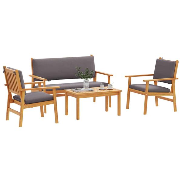 vidaXL Set de canapele pentru grădină 4 pcs Maro 120 x 65,5 x 79 cm