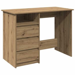 vidaXL Birou, stejar artizanal, 102x50x75 cm, lemn compozit