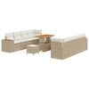 vidaXL Set de canapele pentru grădină cu pernă 11 pcs Bej și crem