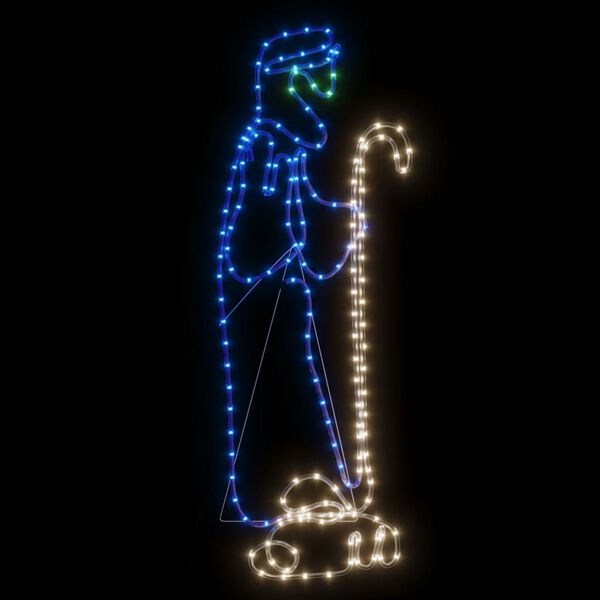 vidaXL Figurină cioban cu miel de Crăciun, 168 de LED-uri
