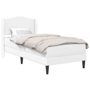 vidaXL Cadru de pat cu headboard Alb 90 x 190 cm Piele artificială