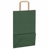 vidaXL Pungi de h&acirc;rtie 250 buc cu m&acirc;nere verde 21x11x31 cm