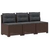 vidaXL Sofa de grădină cu 3 locuri, cu perne, aspect de rattan