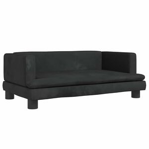 vidaXL Pat de c&acirc;ini, negru, 80x45x30 cm, catifea