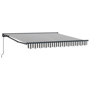 vidaXL Cortina Retractabilă Manual Antracit și Alb 300 x 250 cm
