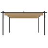 vidaXL Pavilion de grădină, acoperiș retractabil, gri taupe, 4x3 m