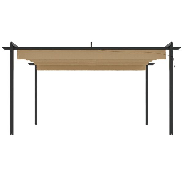 vidaXL Pavilion de grădină, acoperiș retractabil, gri taupe, 4x3 m