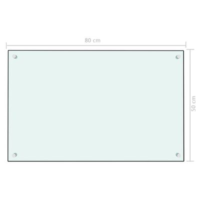 vidaXL Panou antistropi de bucătărie, alb, 80x50 cm, sticlă securizată