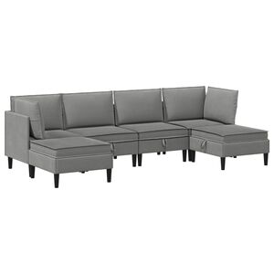vidaXL Set de mobilier pentru living 6 buc. Gri &icirc;nchis Țesătură