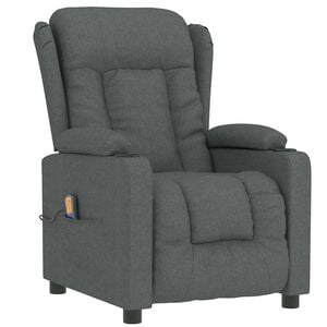 vidaXL Fotoliu de masaj, gri &icirc;nchis, material textil