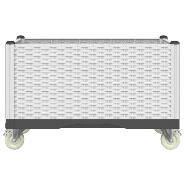 vidaXL Jardinieră de grădină cu picioare, alb, 80x50x54 cm, PP