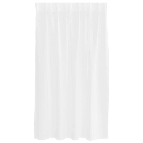 vidaXL Cortină din Voile cu perdele 2 pcs Alb 140 x 140 cm Poliester