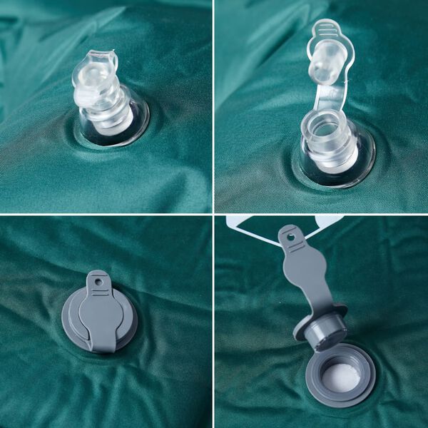 vidaXL Saltea camping auto-gonflabilă, cu pernă, 1 persoană, verde