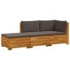 vidaXL 3 buc. Set de canapele de exterior Lemn Solid de Acacia Maro