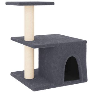 vidaXL Ansamblu pisici cu st&acirc;lpi din funie sisal, gri &icirc;nchis, 48 cm