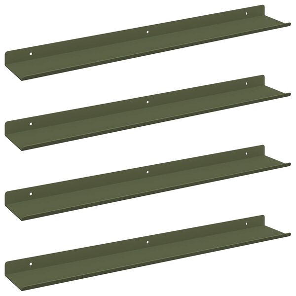 vidaXL Raft suspendat 4 pcs Verde măsliniu 60 x 8,5 x 2,5 cm Oțel