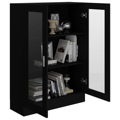vidaXL Dulap cu vitrină, negru, 82,5 x 30,5 x 115 cm, PAL
