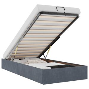 vidaXL Cadru de pat otoman fără saltea Gri &icirc;nchis 80x200 cm catifea