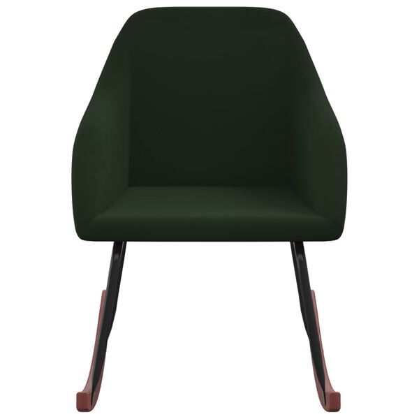 vidaXL Scaun balansoar, verde &icirc;nchis, catifea