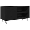 vidaXL Dulap pentru discuri de vinil Stejar Negru 85 x 38 x 48 cm