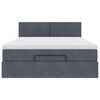 vidaXL Cadru de pat otoman cu saltea Gri &icirc;nchis 140x200cm catifea