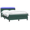 vidaXL Pat box spring cu saltea, verde &icirc;nchis, 140x220 cm, catifea