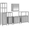 vidaXL Set de mobilier pentru baie 5 buc. Gri Sonoma și negru