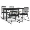vidaXL Set mobilier de grădină, 5 piese, negru, ratan PVC