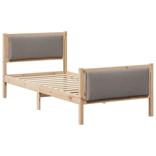 vidaXL Cadru de pat cu headboard Gri taupe 100 x 200 cm țesătură