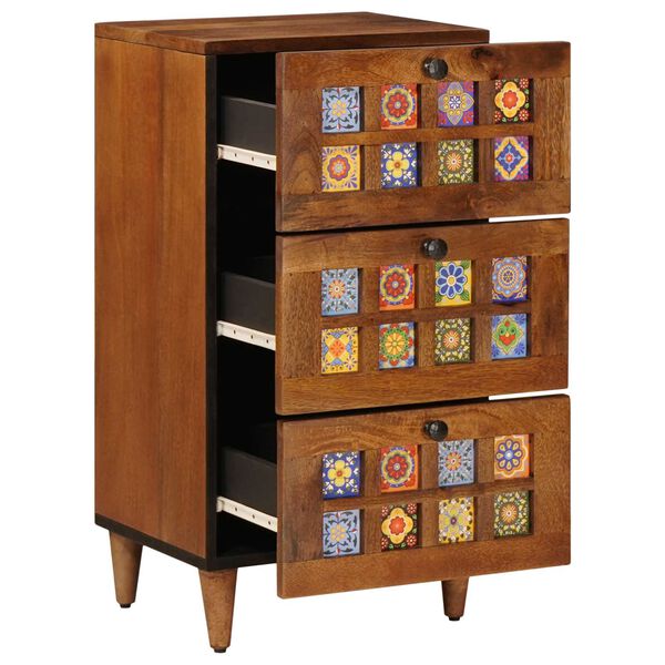 vidaXL Bufet cu sertar castan 40 x 33 x 75 cm Lemn de mango solid