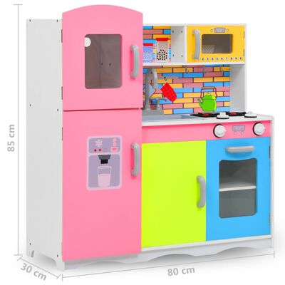 vidaXL Bucătărie de jucărie pentru copii, multicolor, 80x30x85 cm, MDF