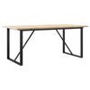 vidaXL Masă bucătărie, cadru O, 180x90x75,5 cm lemn masiv pin și Oţel