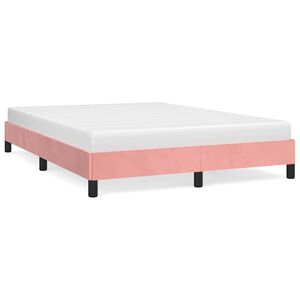 vidaXL Cadru de pat, roz, 140x190 cm, catifea