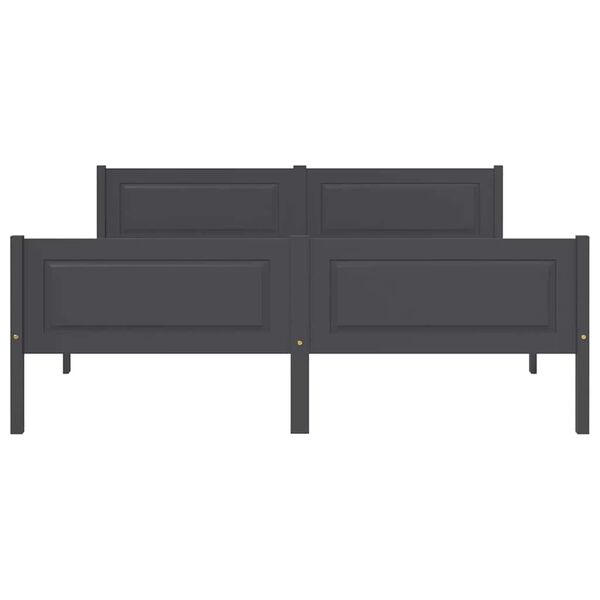 vidaXL Cadru de pat, gri, 160x200 cm, lemn masiv de pin