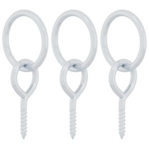 vidaXL Inele de legare a calului cu șuruburi cu ochi, 3 buc., argintiu, oțel