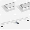 vidaXL 2 &icirc;n 1 Drenaj pentru duș Argintiu 90 cm Oțel inoxidabil 304