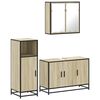 vidaXL Set mobilier de baie, 3 piese, stejar sonoma, lemn prelucrat