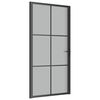 vidaXL Ușă de interior, 102,5x201,5 cm, Negru, sticlă mată și aluminiu