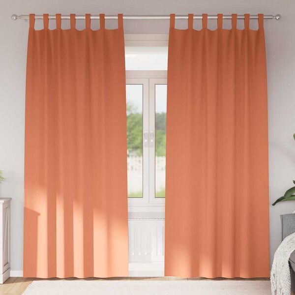vidaXL Perdele Opaque cu Inel 2 pcs Terracota 260 x 140 cm Poliester