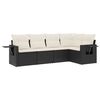 vidaXL Set mobilier de grădină cu perne, 5 piese, negru, poliratan