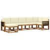vidaXL Set de canapele de exterior 7 buc. Natural și Crem Poliester