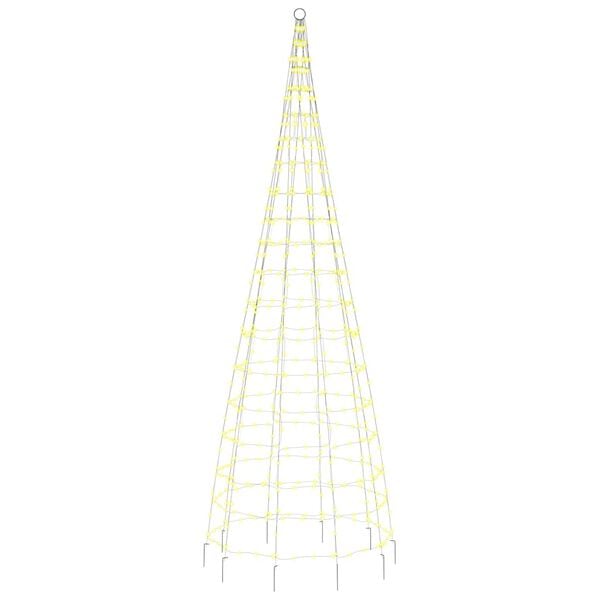 vidaXL Pom de Crăciun LED pe st&acirc;lp 550 LED-uri Alb Cald 300 cm
