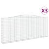 vidaXL Coșuri gabion arcuite 3 buc. 400x30x160/180 cm fier galvanizat