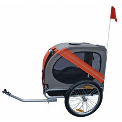 vidaXL Remorcă de bicicletă pentru câini, Rex, portocaliu